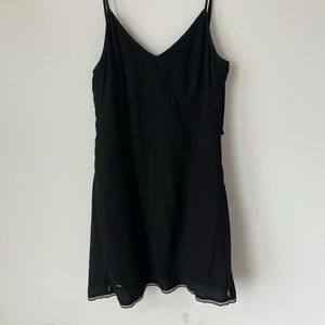 Short black flare strap dress